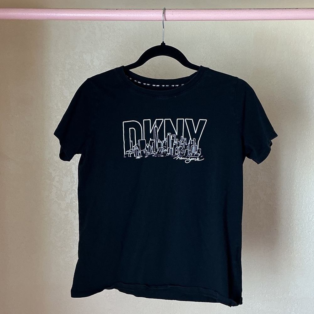 DKNY Black Graphic Short Sleeve Tee